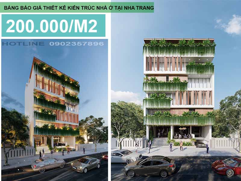 Bảng báo giá thiết kế kiến trúc nhà Nha Trang 2022