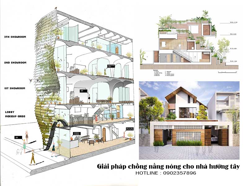Thiết kế giải pháp chống nóng nhà đẹp hướng Tây ở Huế