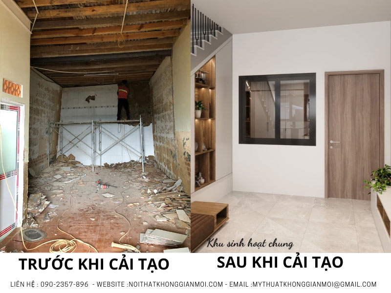 Hình ảnh trước và sau khi cải tạo sửa chữa nhà