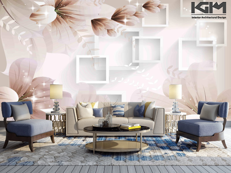 Trang trí nội thất phòng khách sang trọng với tone màu pastel