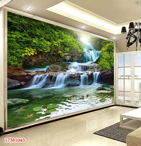 Mẫu tranh dán tường 3D phong cảnh thiên nhiên