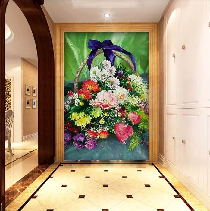 Ý nghĩa phong thủy của tranh dán tường hình bình hoa