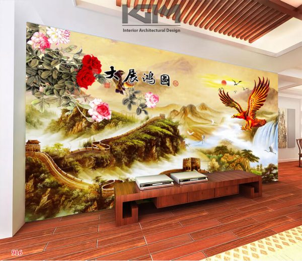 Mẫu tranh cây xanh hiện đại, nhiệt đới