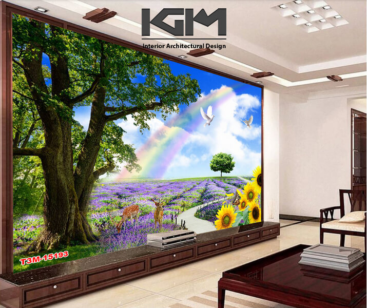 Tạo chiều sâu và điểm nhấn nghệ thuật cho căn phòng nhờ tranh dán tường 3D con đường