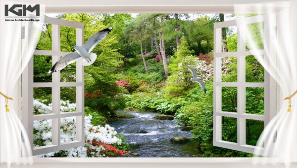 Khám phá các mẫu tranh dán tường 3d cửa sổ được ưa chuộng tại Nội thất Không Gian Mới