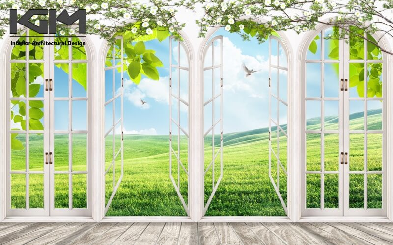 Mẫu tranh cửa sổ 3D phong cảnh thiên nhiên 1 Mẫu tranh cửa sổ 3D phong cảnh thiên nhiên 1