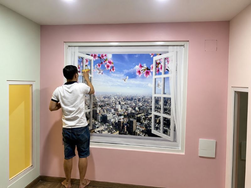 Tranh dán tường 3D cửa sổ phù hợp với không gian nào?
