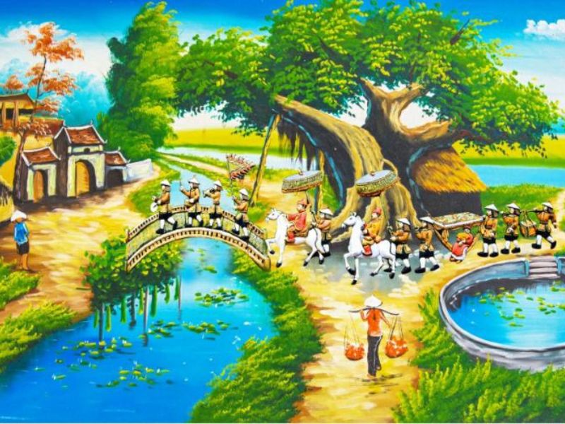 Bộ sưu tập các mẫu tranh dán tường 3D Vinh Quy Bái Tổ nổi bật