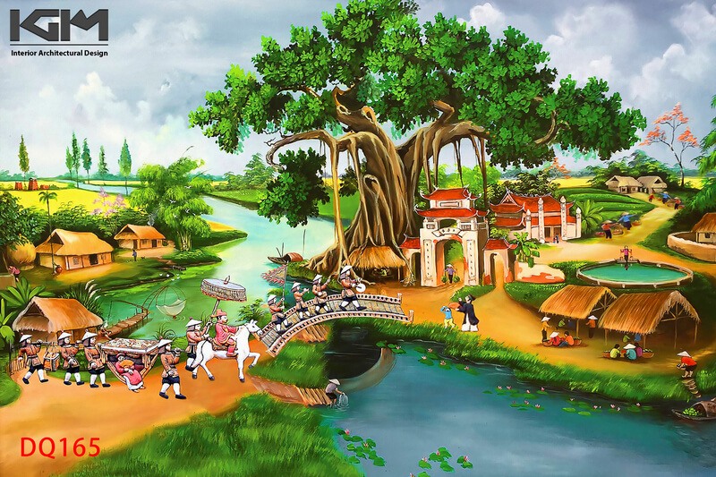 Báo giá tranh dán tường 3D Vinh Quy Bái Tổ chi tiết
