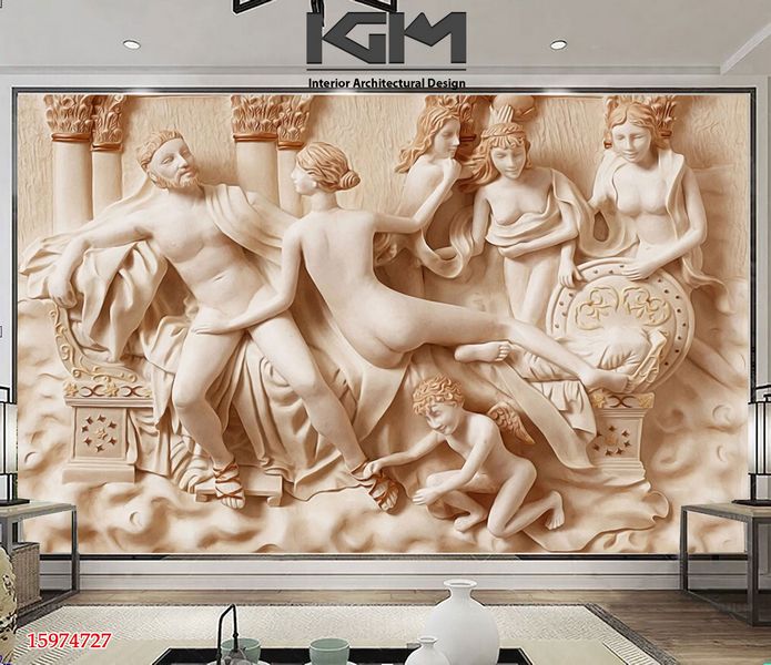 Tranh dán tường 3D phù điêu nhựa PVC