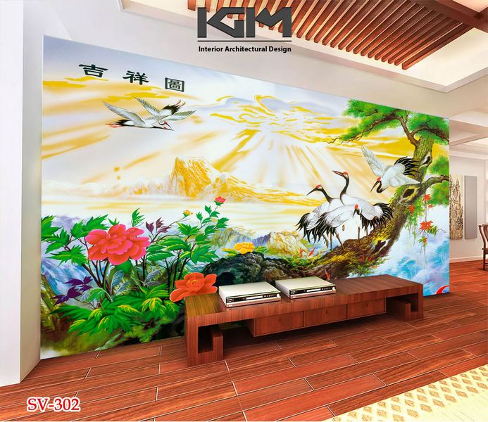 Cách dán tranh dán tường 3D sơn thủy (tranh decal)