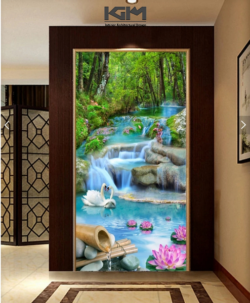 Tranh thác nước khổ lớn cho không gian rộng