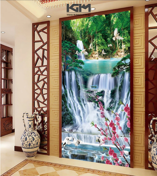 Tranh thác nước khổ lớn cho không gian rộng