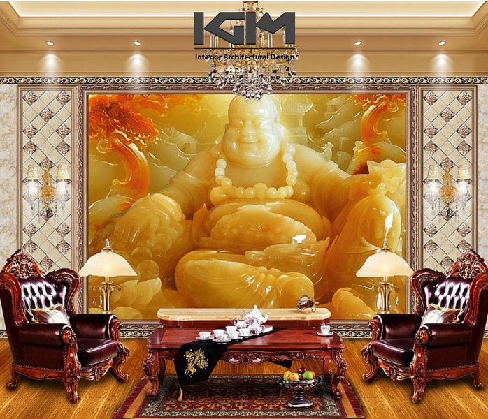 Vì sao nên chọn tranh dán tường 3D Thần Tài cho không gian phong thủy